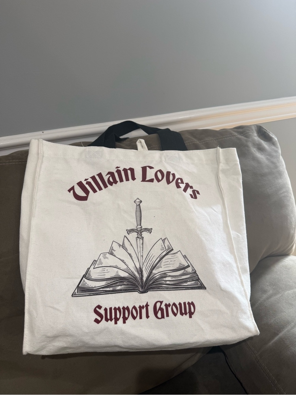 Villain Lovers Support Group White Canvas Tote Bag